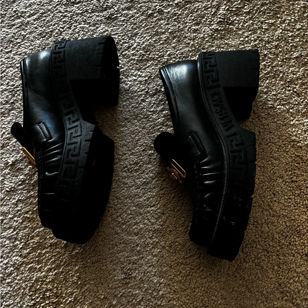 Versace Lug Sole Loafers with Gold Medallions 38 - Picture 2 of 5